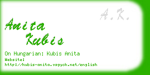 anita kubis business card